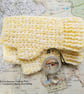 Lemon Yellow Fingerless Mitts, Crochet Wrist Warmers
