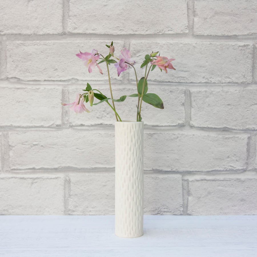 Vase - white porcelain bud vase