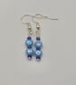 Czech glass light blue heart earrings - Image 1