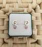 White Fire Faux Opal Studs with a Swirl - Image 2