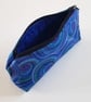 Blue Swirl Fabric Glasses Case - Zipped Spectacle And Sunglasses Pouch - Image 4