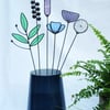 Forever Eternal Wild Flowers on stems - Handmade Stained Glass Flowers
