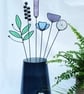 Forever Eternal Wild Flowers on stems - Handmade Stained Glass Flowers