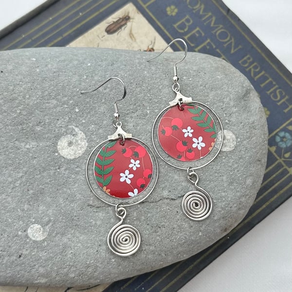 Recycled tin and silver earrings 