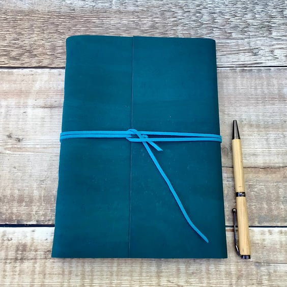 Cork Journal Notebook in Teal Blue