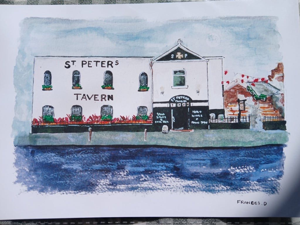 St Peter's Tavern pub watercolour print
