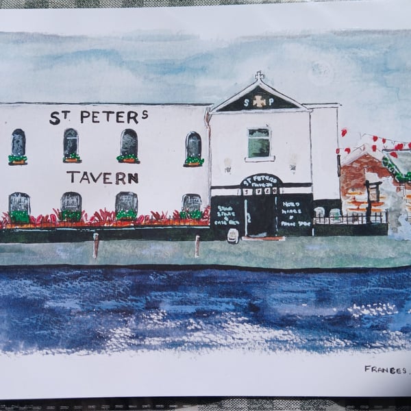 St Peter's Tavern pub watercolour print
