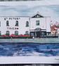 St Peter's Tavern pub watercolour print