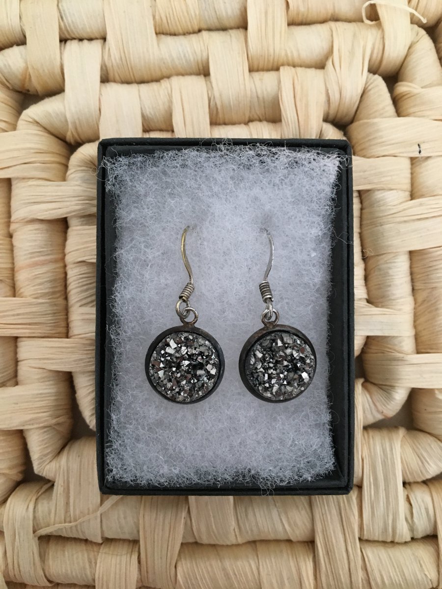 Resin Druzy Drop Earrings