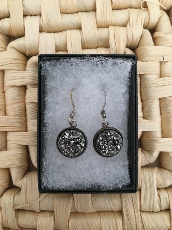 Resin Druzy Drop Earrings