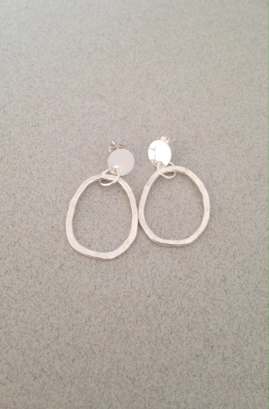 Hoop Earrings - Silver Earrings - Organic Hoop Earrings - Artisan Earrings
