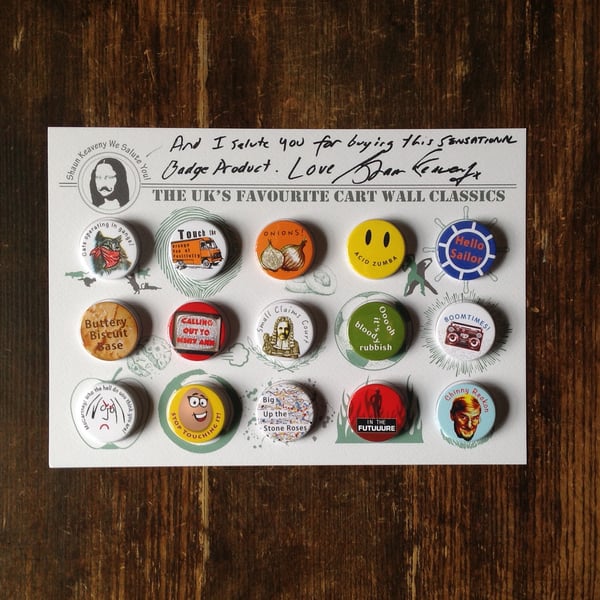 Limited Edition Signed Shaun Keaveny Cart Wall Badge Art Piece. A4. 