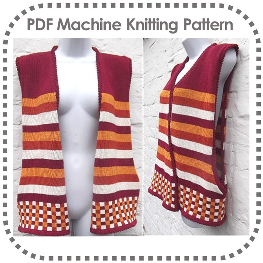 Waistcoat Pattern Machine Knit Layering Look Fair Isle 4 Ply Lagenlook Knitting