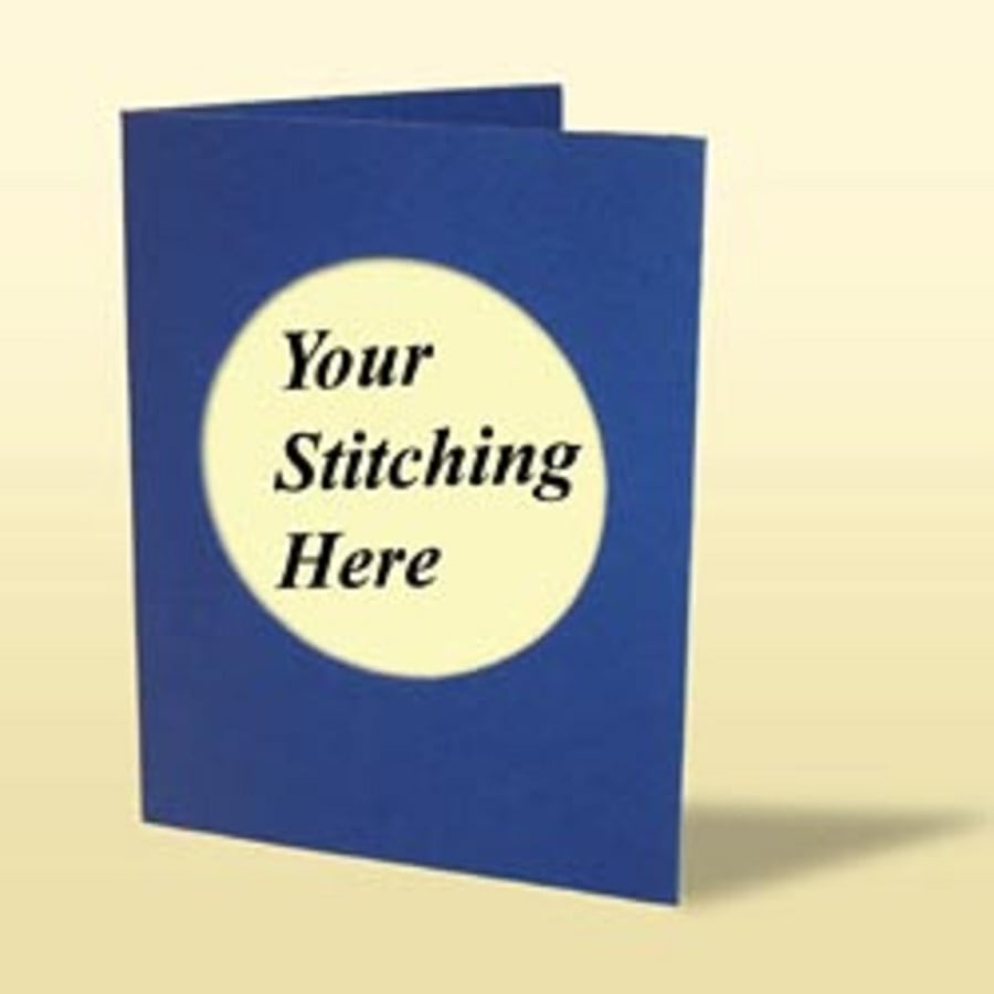Mouseloft 'Dark Blue' Double Fold Circular Aperture Card and White Envelope