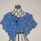 Hand Knitted Shawl in Sari Ribbon Wool