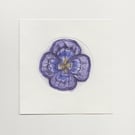 Mini Pansy Drypoint Print - Original Printmaking Art 