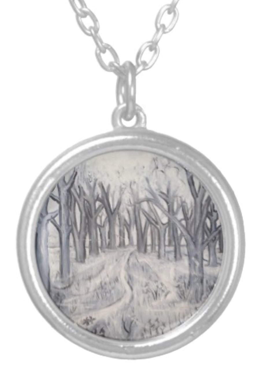 Beautiful Pendant featuring the design ‘Shades Of Grey In The Wild Garden’