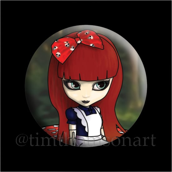 Alice Pullip Doll digital painting as a 25mm Button Pin Badge