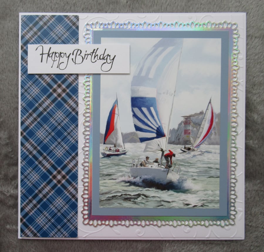 Sailing On The Sea Large Birthday Card