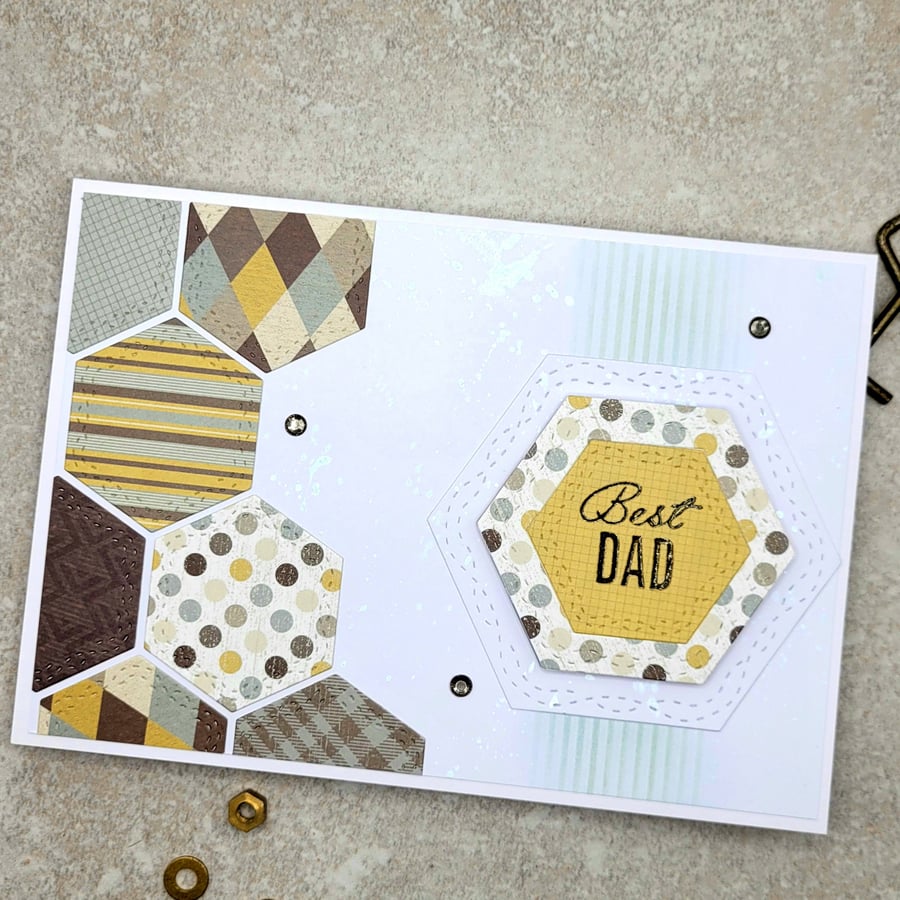 Father's Day Card - cards, handmade, Best Dad, nature colours