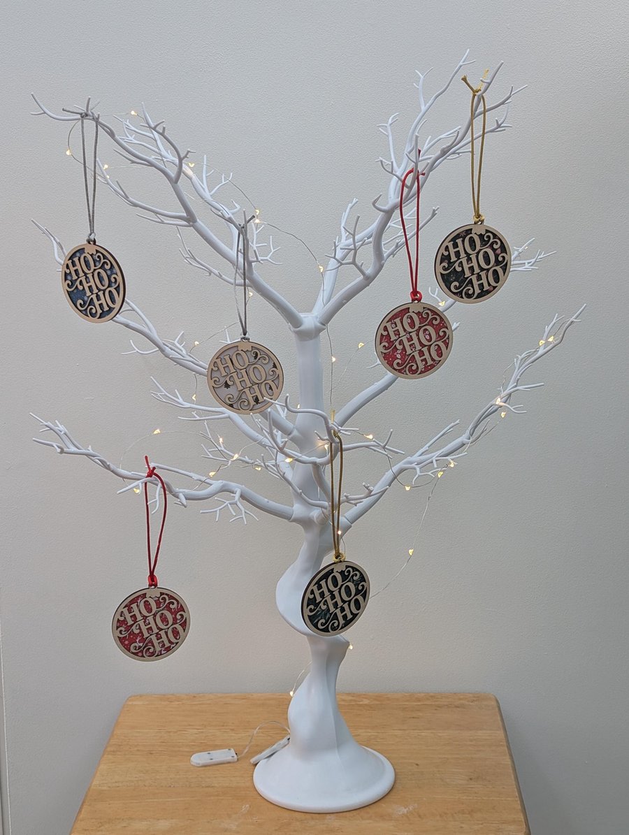 Wooden HoHoHo Christmas Bauble
