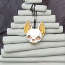 Golden, Bronze, Copper and White Bat Skull Hanging Decoration 
