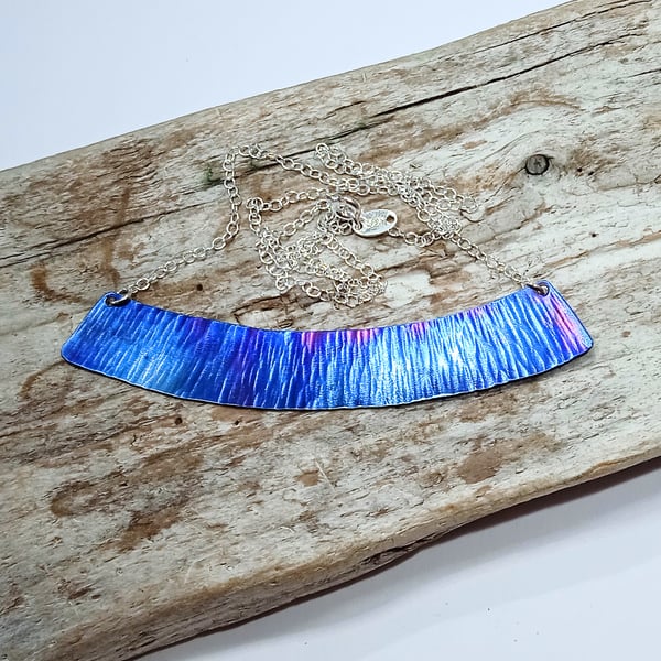 Coloured Titanium and Sterling Silver Necklace - UK Free Post