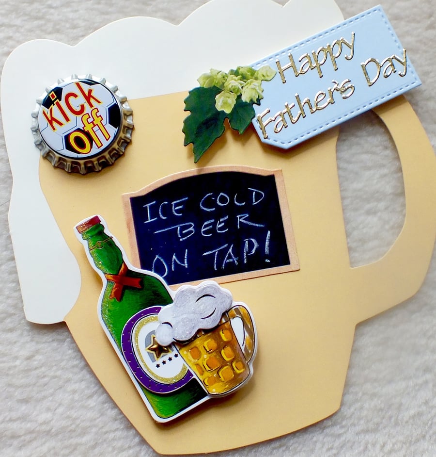 Handmade Father's Day Beer Mug Card