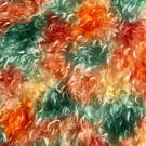 Hand dyed Helmbold mohair fur fabric "Showgirl" on 40mm wavy