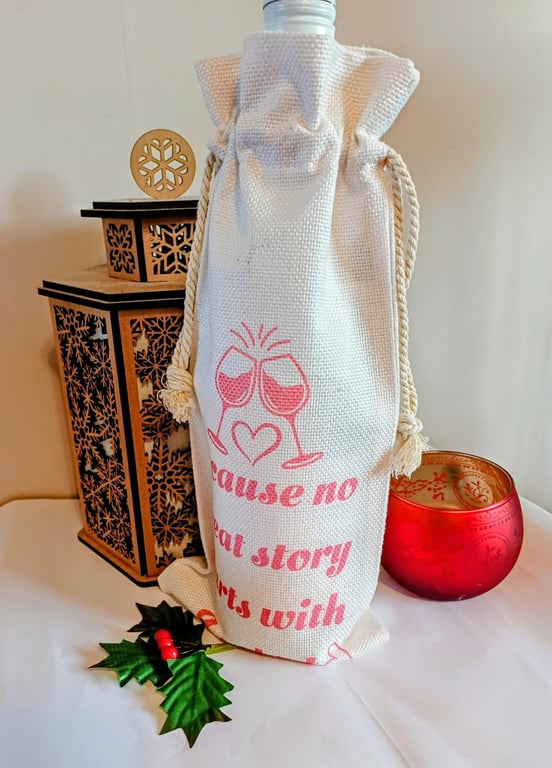 Decorative Wine Bottle Bag. Personalisation Available.
