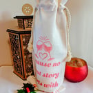 Decorative Wine Bottle Bag. Personalisation Available.