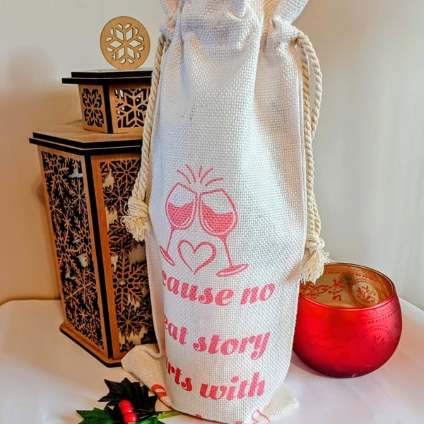 Decorative Wine Bottle Bag. Personalisation Available.
