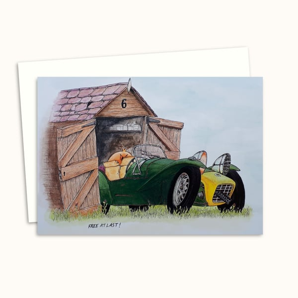 Shed Finds Greeting Car: Hand Drawn Nostalgic Illustration - Blank Inside (302)
