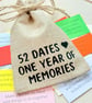 52 Dates, One Year of Memories Keepsake, Date Ideas, Romantic Couples Gift - Image 3