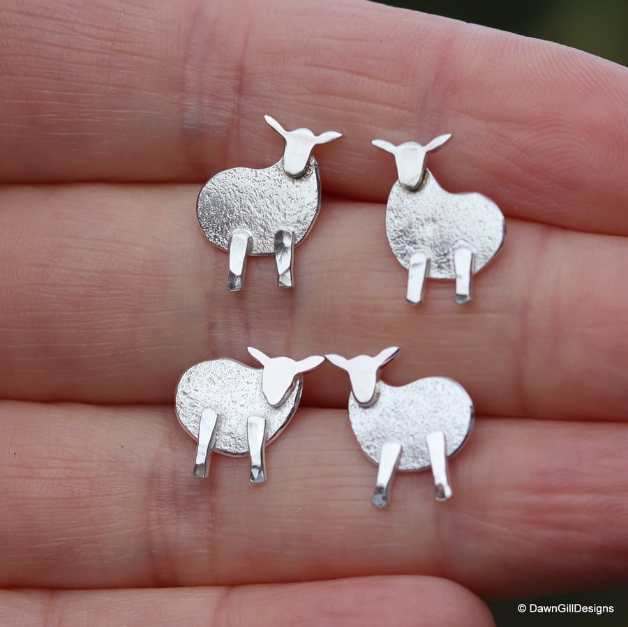 Sharon The Sheep- sterling studs