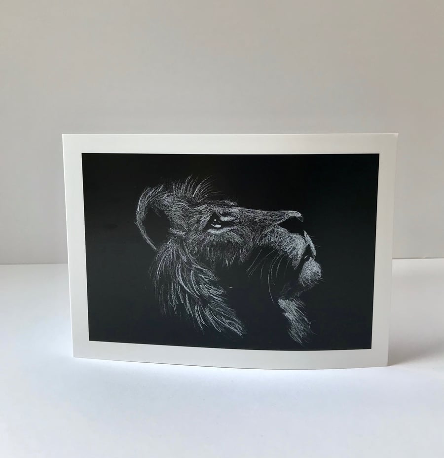 Lion Hand Drawn Card