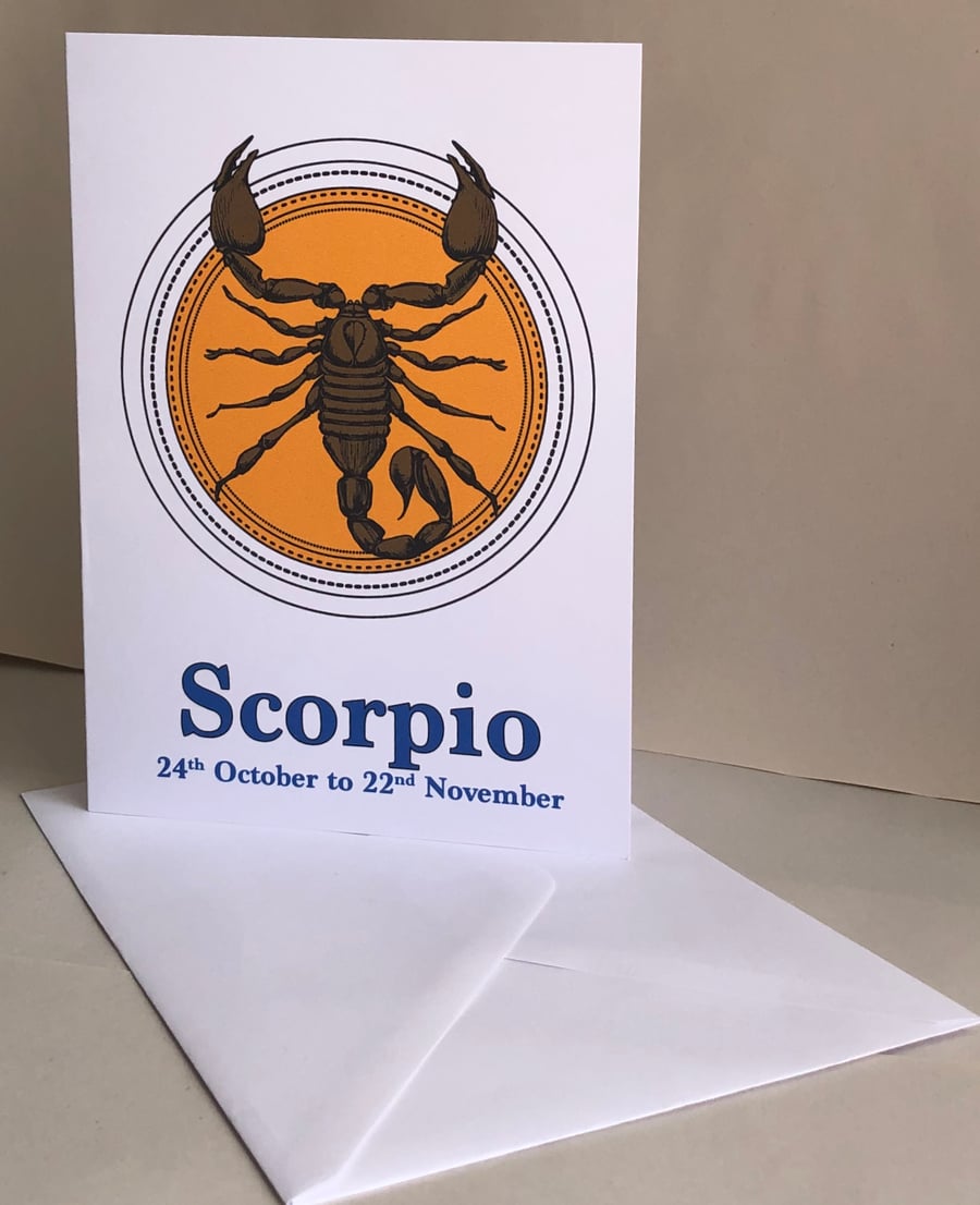 Scorpio - The Scorpion (24th October-22nd November)  5x7" Birthday or Plain card