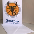 Scorpio - The Scorpion (24th October-22nd November)  5x7" Birthday or Plain card