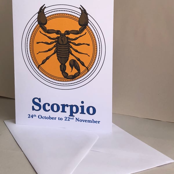 Scorpio - The Scorpion (24th October-22nd November)  5x7" Birthday or Plain card