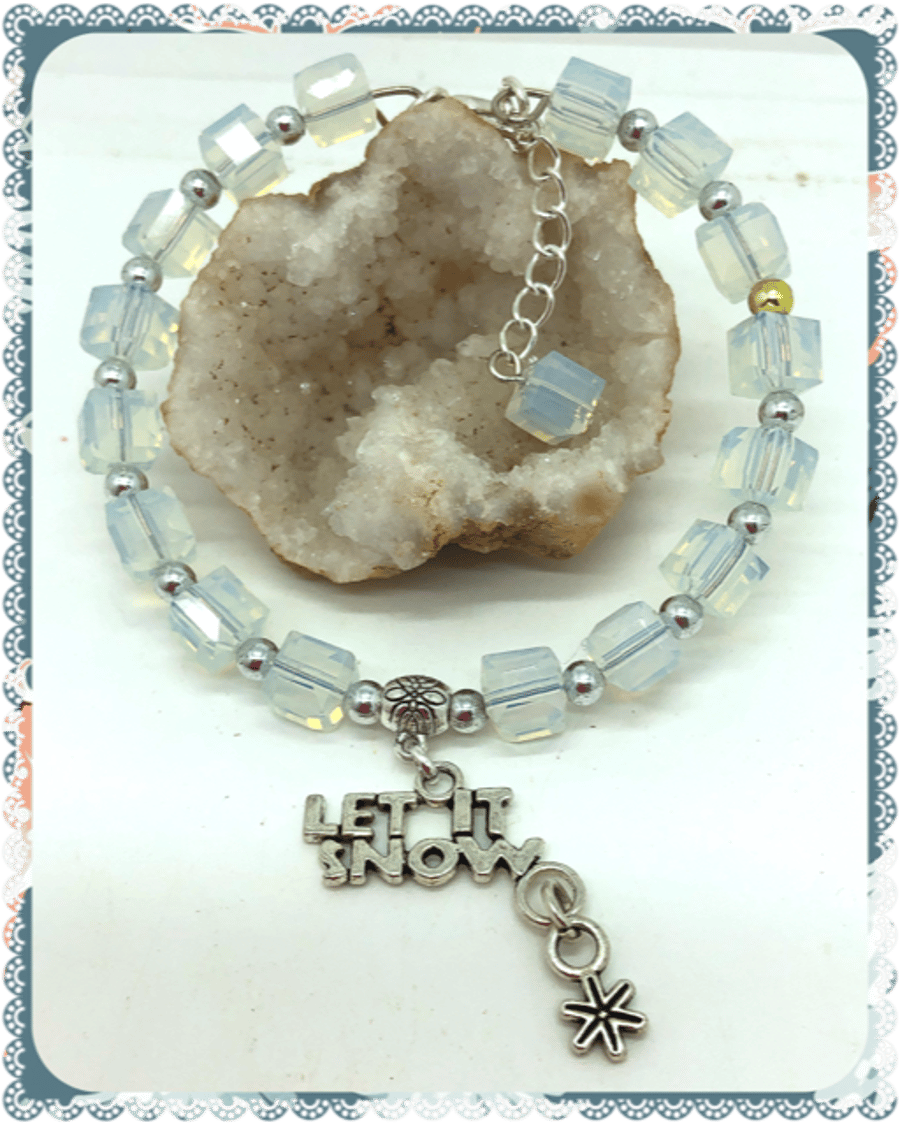 One of a Kind Let it Snow bangle style bracelet
