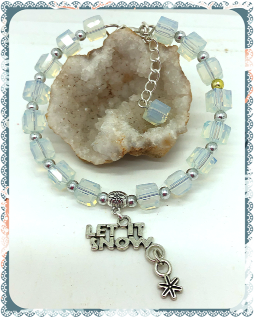One of a Kind Let it Snow bangle style bracelet