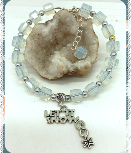 One of a Kind Let it Snow bangle style bracelet