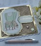 Retirement Card Old Dog in Large Green Antique Armchair 3D Luxury Handmade Card - Image 1