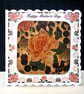 Mother’s Day Cork Coaster Card -Orange Rose & Skin Print 
