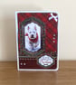 Handmade A5 Cute West Highland White Terrier Christmas Card.