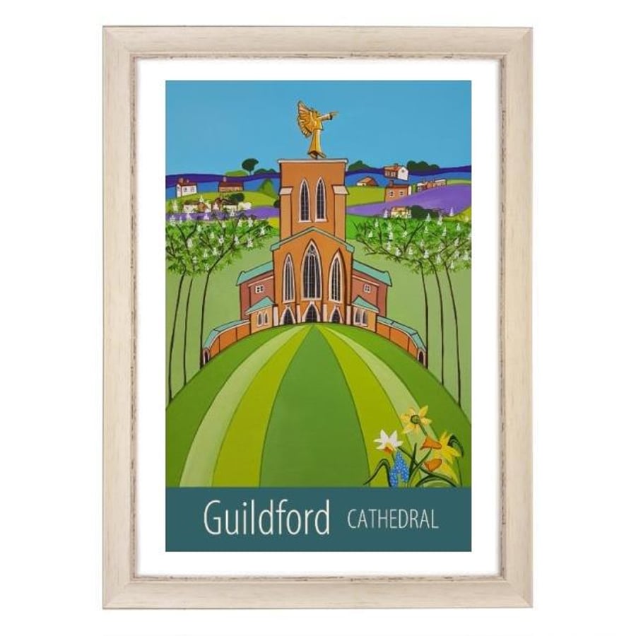 Guildford Cathedral print - white frame