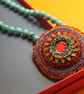 Celtic disk pendant on turquoise bead necklace - Image 3