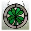 Four Leaf Clover Ring Stained Glass Suncatcher Handmade Lucky