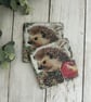 Slate Coasters Set of 2 - Decoupage Hedgehog, Kitchen, Gift Idea, Upcycled - Image 8
