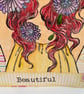 Fabulous beautiful girl and flowers card - Image 4